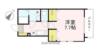 ＭＥＬＤＩＡ新狭山Ⅱ[1K/26.03m2]の間取図