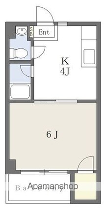 第１０グリーンハイツ[1K/27m2]の間取図