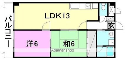 ロイヤルアネックス土居田[2LDK/58m2]の間取図