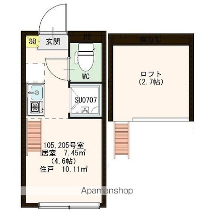Ｇｒａｎｄｅｕｒ新中野[1R/10m2]の間取図
