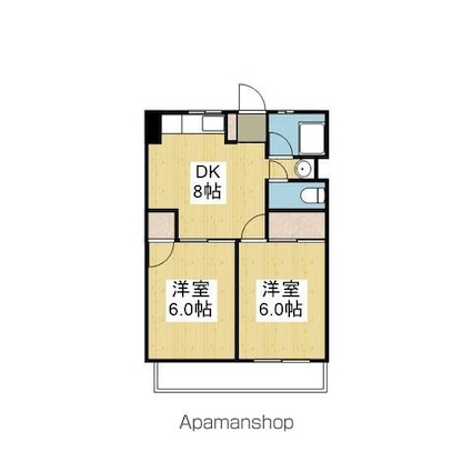 寿レジデンス[2DK/44m2]の間取図