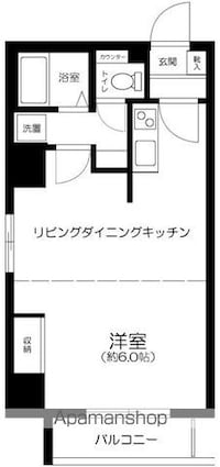 パークサイド東陽[1LDK/32.59m2]の間取図