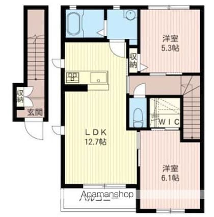 アーバンヒルズＣ[2LDK/60.75m2]の間取図