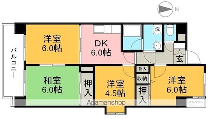 アミティ永国寺ＭＣ[4DK/57.42m2]の間取図