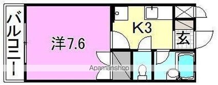 湯築ロジュマン１[1K/22.94m2]の間取図