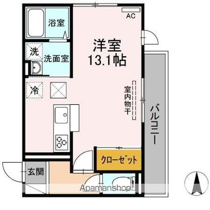 ラ・ルーチェ[1R/33.52m2]の間取図