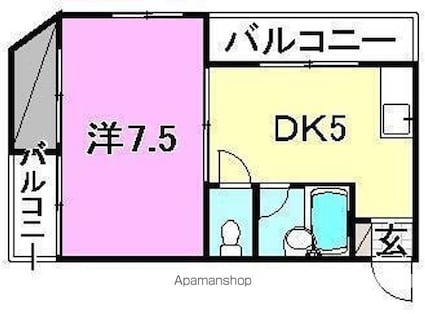 エンパイヤビル[1DK/27.5m2]の間取図
