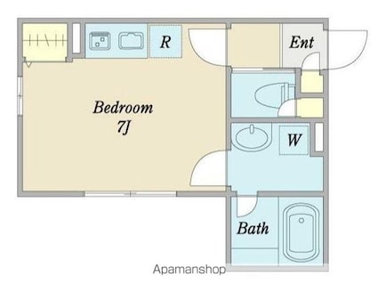 サンクレール柏[1R/20.59m2]の間取図