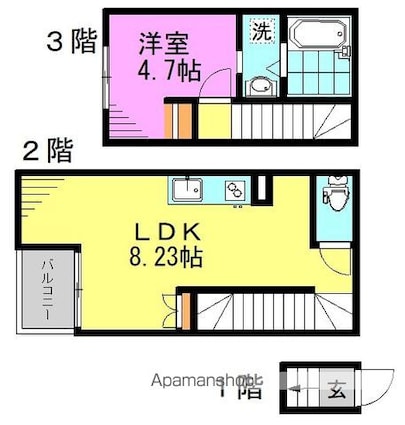 カインドネス荻窪[1LDK/34.03m2]の間取図