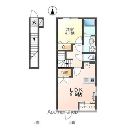 セレーノ石山[1LDK/39.71m2]の間取図