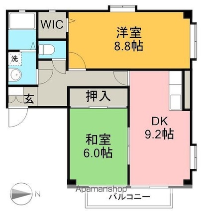 フォブールあすた[2DK/57.13m2]の間取図
