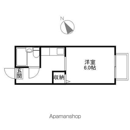 ハイスクエア湖南[1K/18.55m2]の間取図