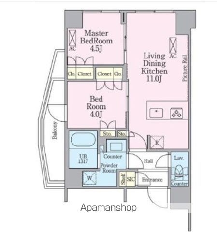 渋谷区笹塚のマンションの間取り