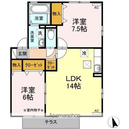 Ｇｒｅｅｎ　Ｆｏｒｅｓｔ　ＡＢＣ[2LDK/62.1m2]の間取図