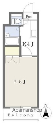 メゾン・ドゥ・ルアン[1K/22.31m2]の間取図