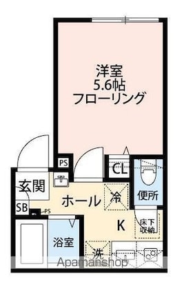 グランクオール板橋本町サウスレジデンス[1K/18.16m2]の間取図