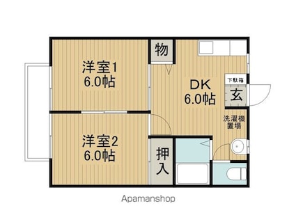 サニーガーデンＲ　Ａ[1LDK/36.25m2]の間取図