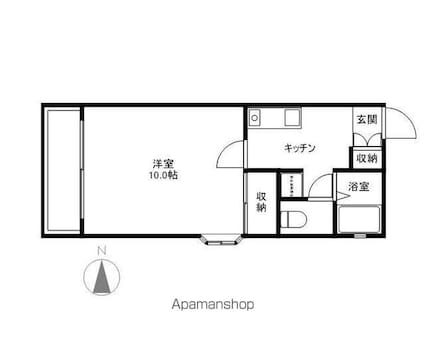 居町グリーンハイツ[1K/24m2]の間取図