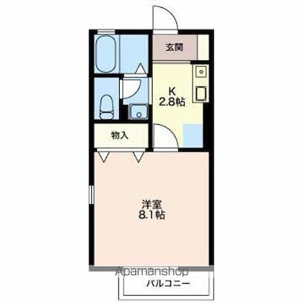 長野県長野市大字北堀[1K/26.71m2]の間取図