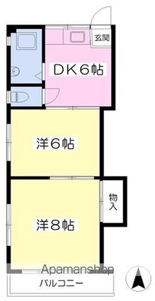 フロンティアＡＴ[2DK/38.07m2]の間取図