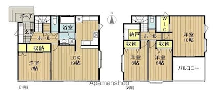 宝沢貸家[4LDK/124m2]の間取図