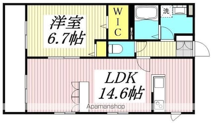 東京都東大和市芋窪６丁目[1LDK/50.35m2]の間取図