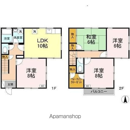 メゾンド濵田[4LDK/93.84m2]の間取図