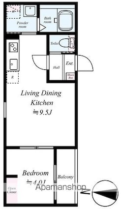 ＧＲＡＤＵＳ八千代台Ⅳ[1LDK/30.01m2]の間取図