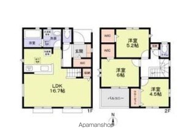 【武蔵野市境南町３丁目戸建　５号棟の間取り】