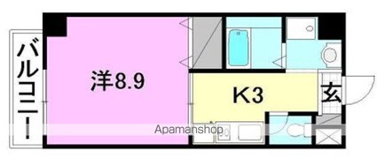 ロイアルコート桑原[1K/30.68m2]の間取図