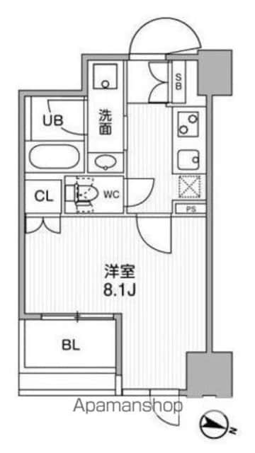 東神田テラスレジデンス[1K/27.22m2]の間取図
