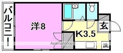 ベルナティオ[1K/25.91m2]の間取図