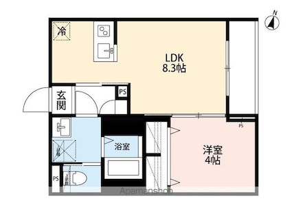 ｒｏｂｏｔ　ｈｏｍｅ　寒川町[1LDK/30.08m2]の間取図