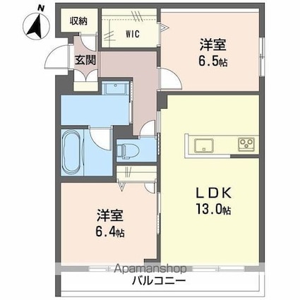 アイビー倉敷　Ｃ棟[2LDK/62.49m2]の間取図