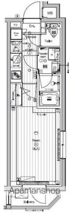 ＰＲＥＭＩＵＭ　ＣＵＢＥ　新宿中井[1K/26m2]の間取図