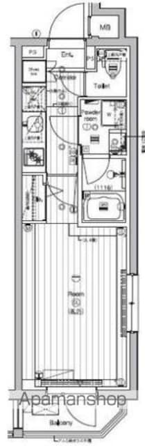 ＰＲＥＭＩＵＭ　ＣＵＢＥ　新宿中井[1K/26m2]の間取図