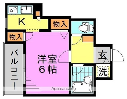 パークウェル高円寺[1K/20.83m2]の間取図