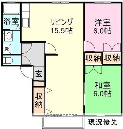 ベルデュール[2LDK/60.45m2]の間取図