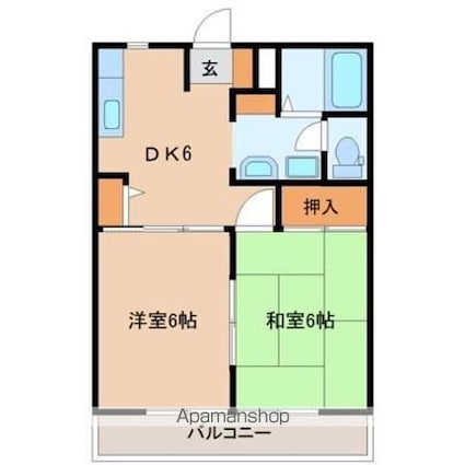 フレグランスＭＭＫ[2DK/38.5m2]の間取図