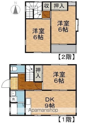 あおきハウス氷鉋　Ｂ－３[3DK/66.66m2]の間取図