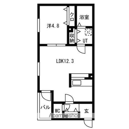 Ｐｒｅｃｉｏｕｓ庄内通[1LDK/40.35m2]の間取図