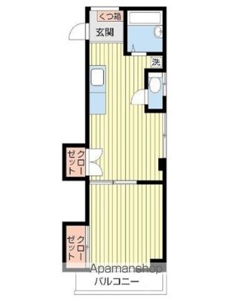 東京都世田谷区用賀２丁目[1K/32.64m2]の間取図