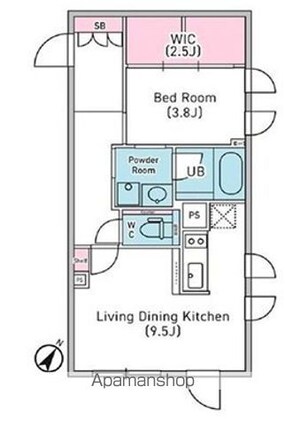 デュオメゾン渋谷松濤[1LDK/40.26m2]の間取図