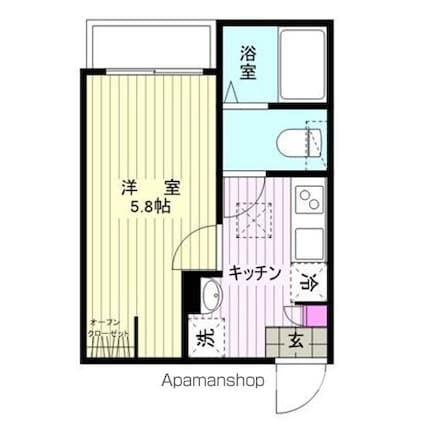 アネックスガーデン馬橋[1K/18.04m2]の間取図