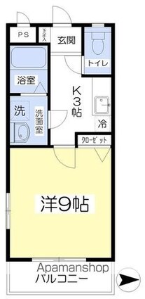 グランメール久万ノ台[1K/29.7m2]の間取図