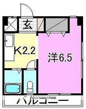 プランドール木屋町[1K/18.22m2]の間取図