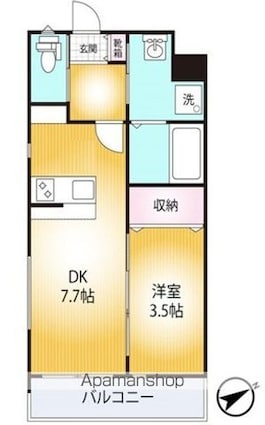 ＡＱＵＥ１９[1DK/29.43m2]の間取図