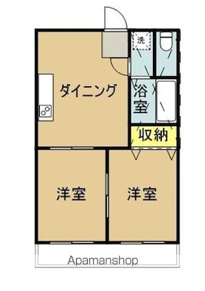 福島県郡山市細沼町[2DK/36m2]の間取図