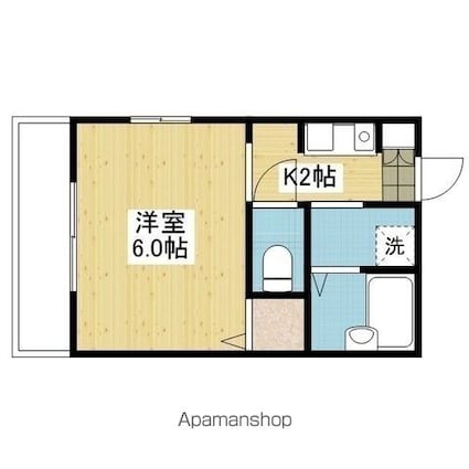 セジュールシマ[1K/20.09m2]の間取図