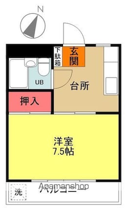 メゾン高陽[1DK/24.79m2]の間取図